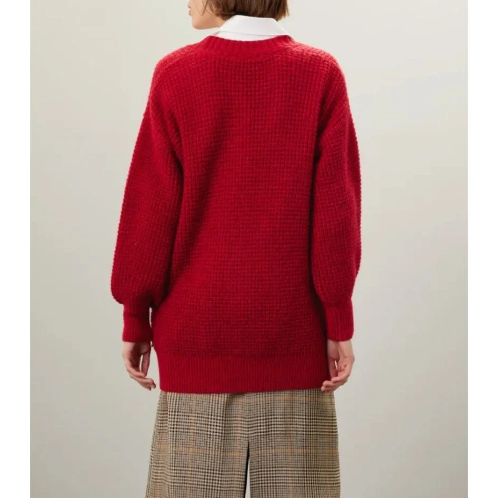Scotch & Soda Deep V Neck Sweater in Red sz S